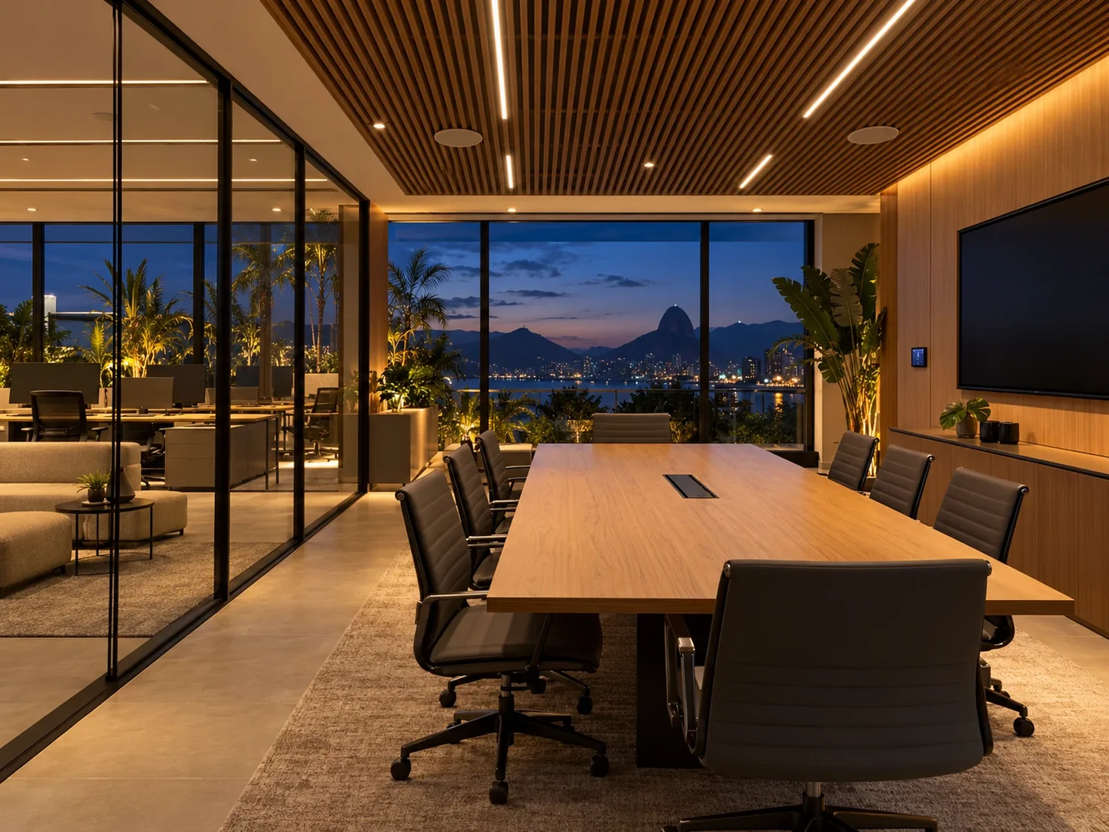 Ambiente empresarial ilustrativo