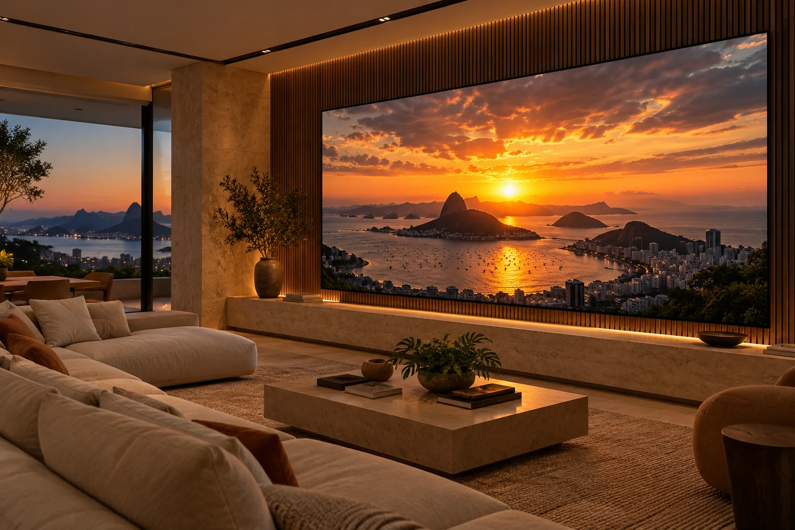 Conceito ilustrativo de painel de LED: na sua casa